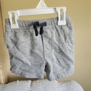 Heather Gray Elastic Waist Shorts with Drawstring